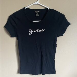 Guess Women's Black Tee with Logo (Bin T)